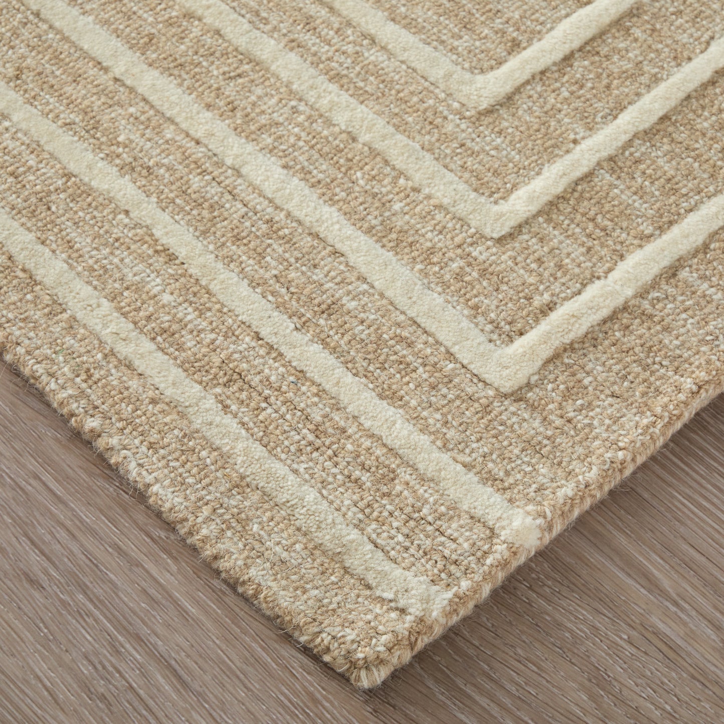 Fenner Transitional/Farmhouse/Casual Taupe/Ivory Runner  Feizy Rugs Small Parcel,Feizy Rugs,Fenner,Taupe/Ivory,2'6" x 8',Runner,Wool,Transitional/Farmhouse/Casual,India