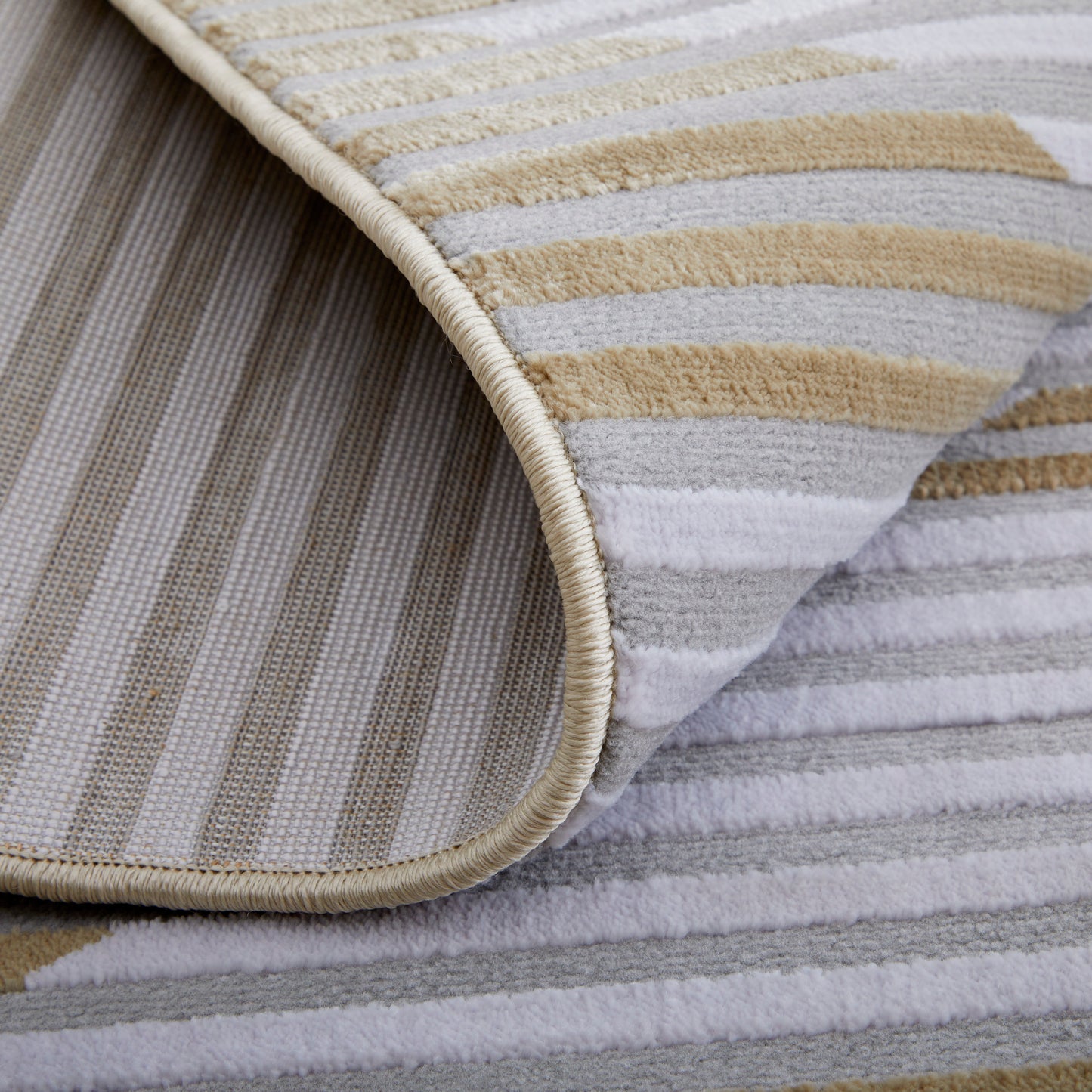 Marigold Modern/Mid-Century Modern/Industrial Geometric/Gradient & Ombre/Herringbone Gold/Gray/White - Feizy Rug