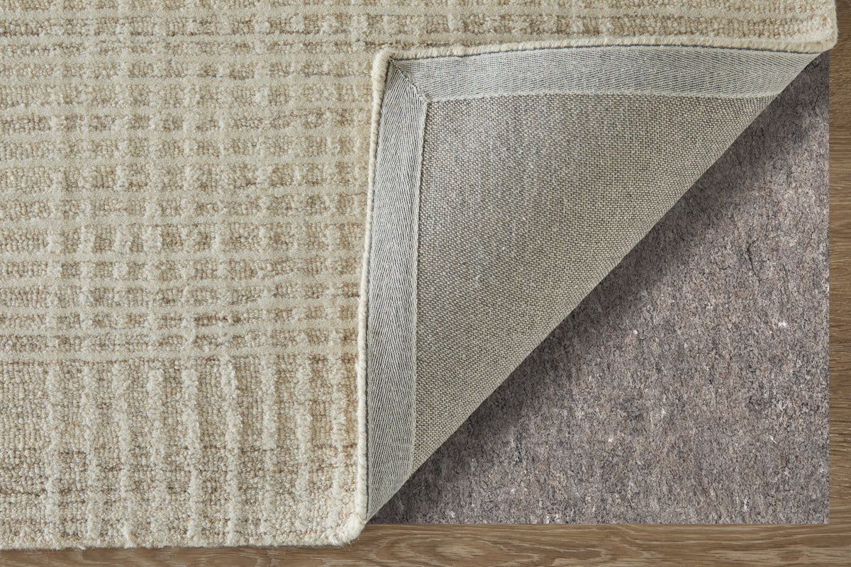 Winston Modern Plaid/Stripes Ivory - Feizy Rug