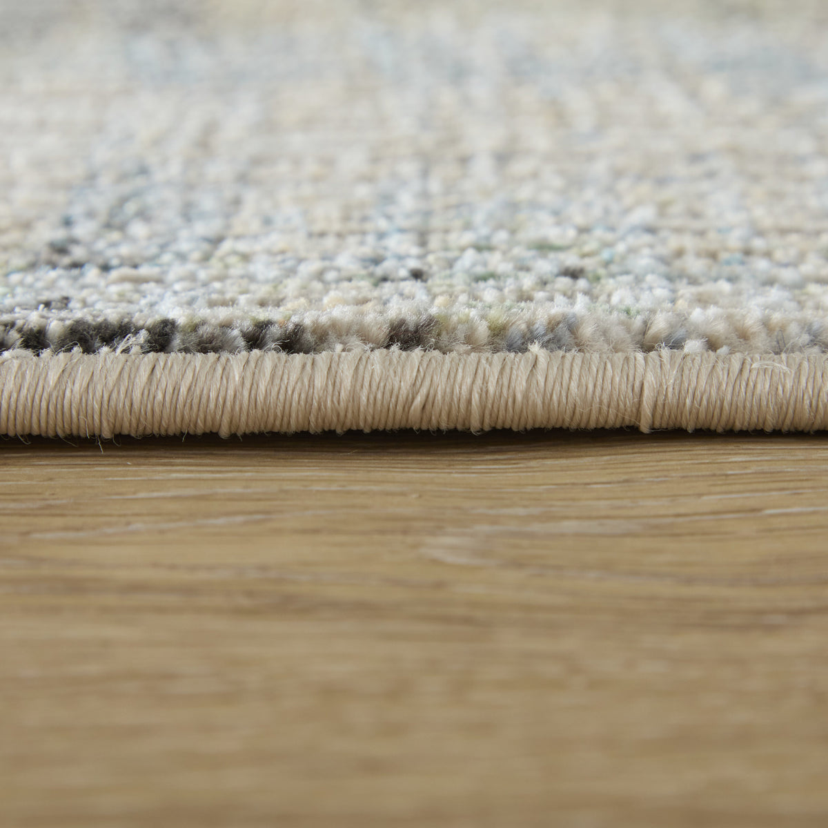 Greenwich Modern Abstract/Ikat/Distressed Ivory/Blue/Black - Feizy Rug