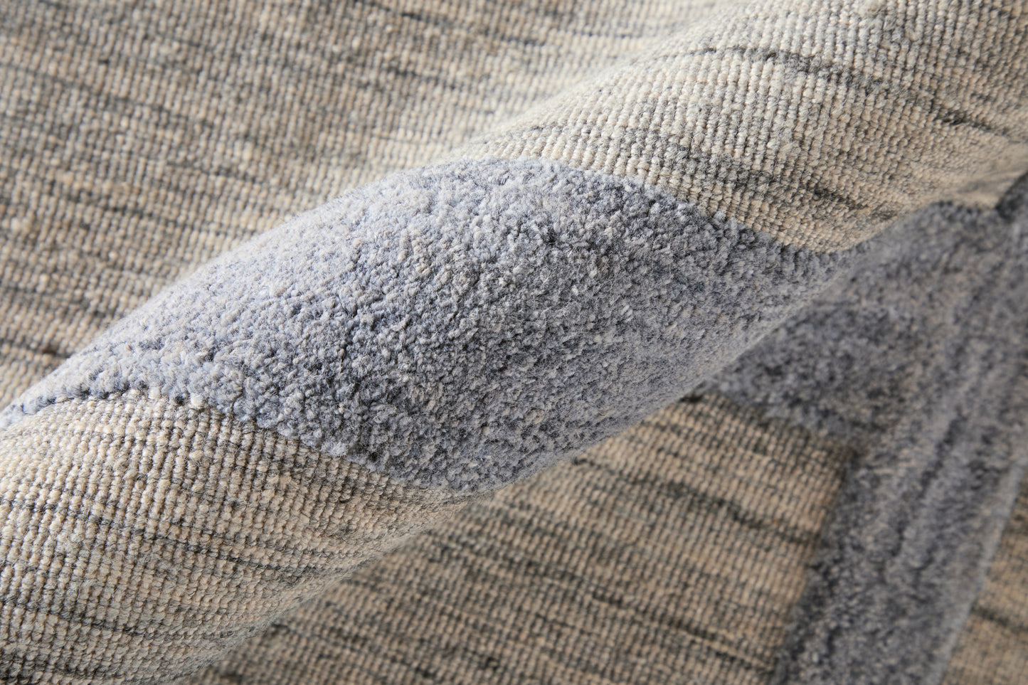 Longridge Modern/Casual/Scandinavian Geometric Ivory/Blue - Feizy Rug