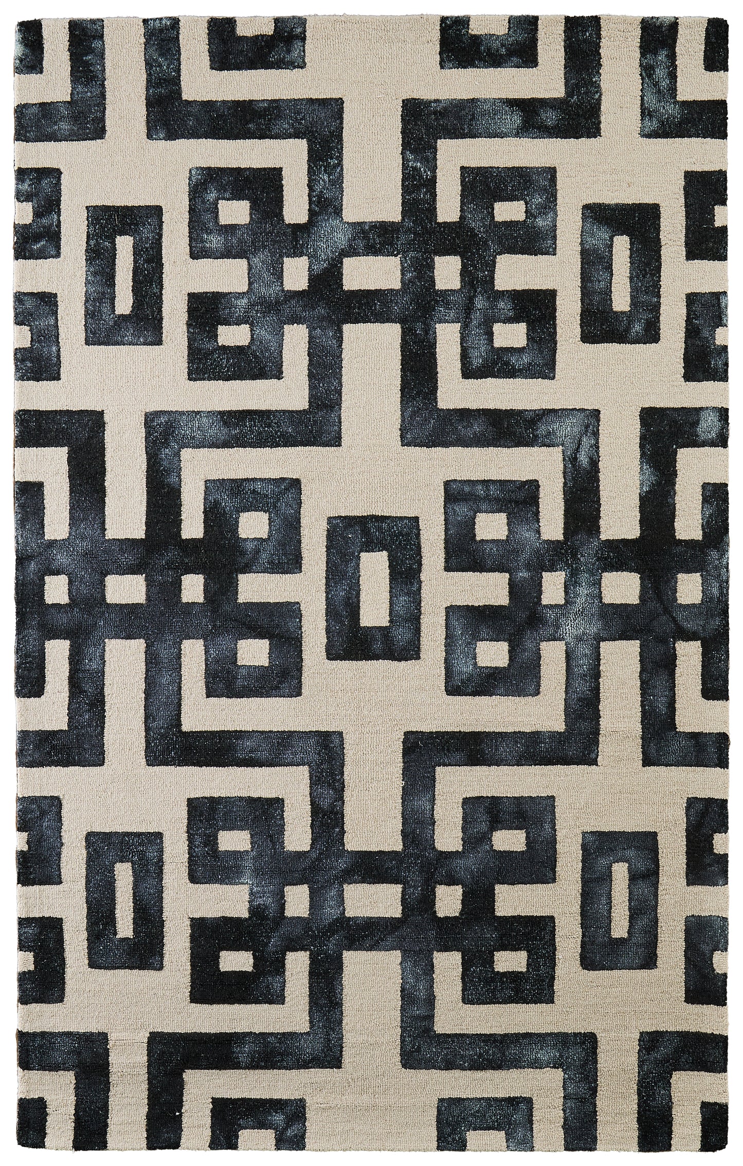 Lorrain Modern/Mid-Century Modern/Luxury & Glam Tan/Black Accent Rug