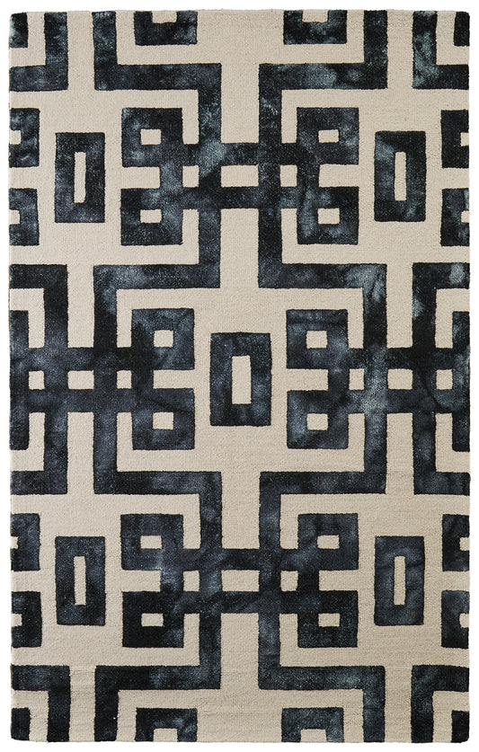 Lorrain Modern/Mid-Century Modern/Luxury & Glam Tan/Black Accent Rug