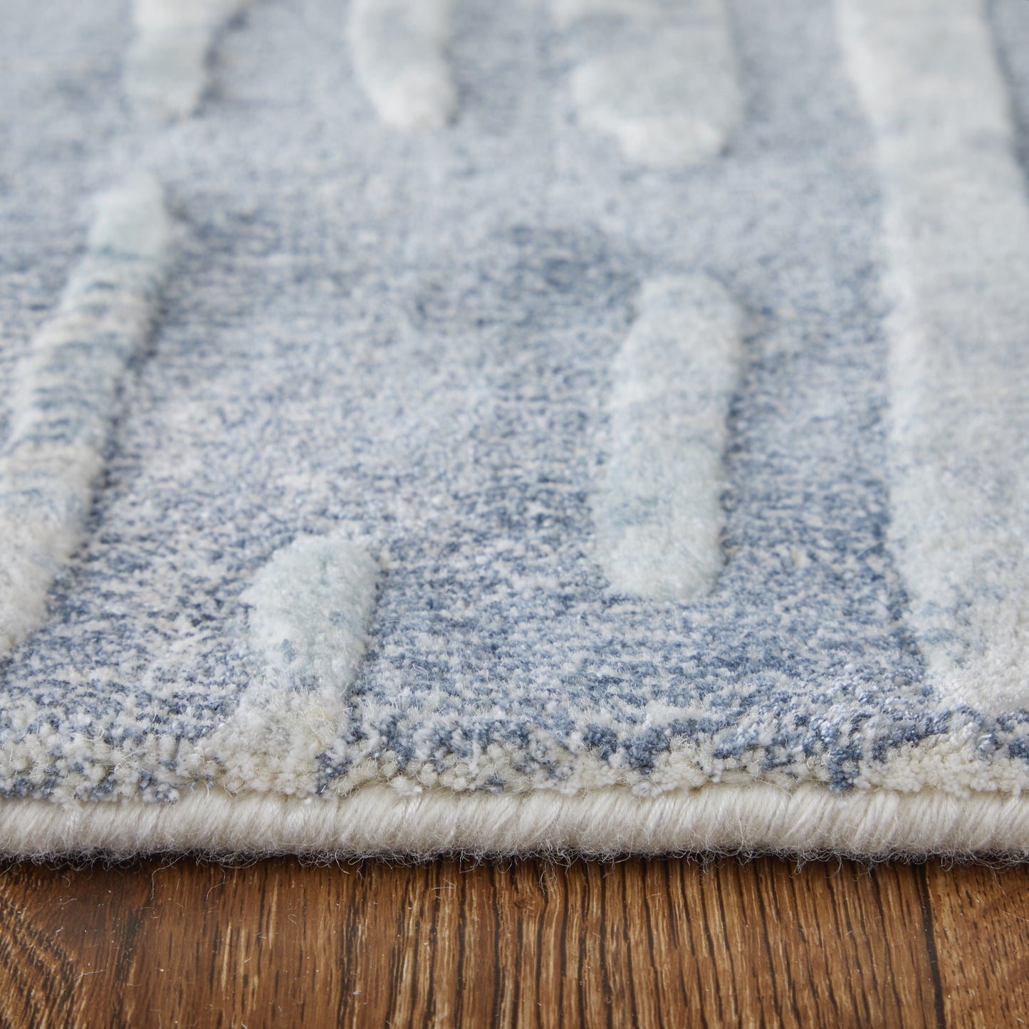 Braden Modern/Industrial/Casual Abstract/Watercolor Blue/Ivory - Feizy Rug