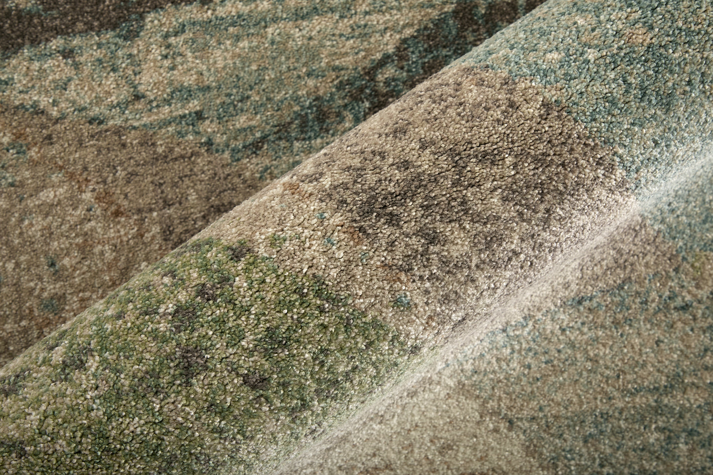 Eden Modern/Bohemian & Eclectic/Casual Color Block/Geometric/Abstract Ivory/Blue/Green - Feizy Rug