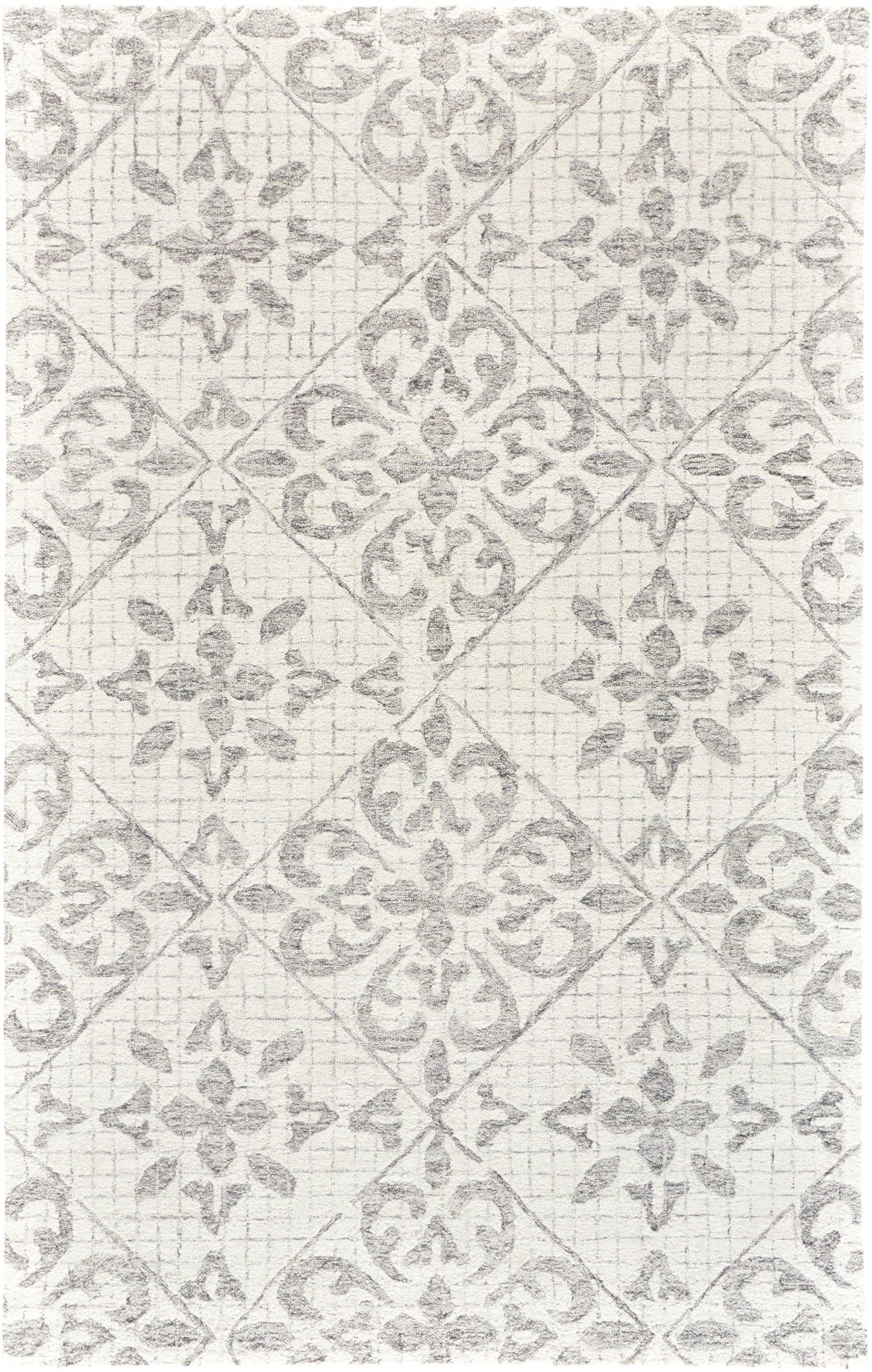 Rhett Transitional/Industrial/Bohemian & Eclectic Floral & Botanical/Abstract/Geometric Ivory/Gray - Feizy Rug