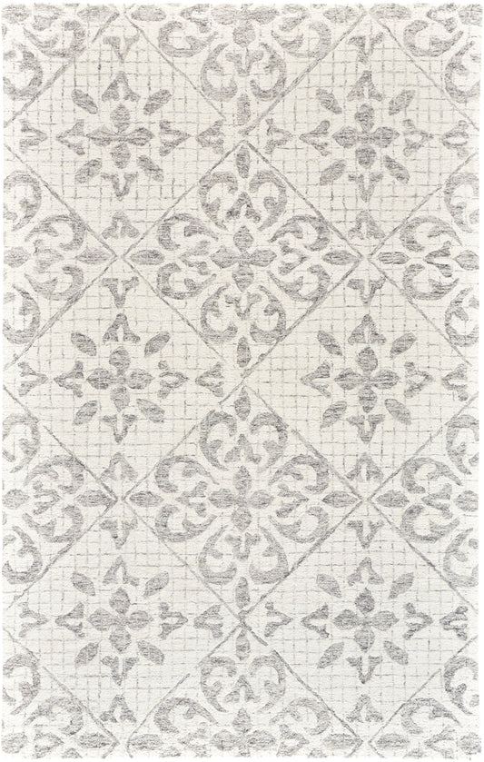 Rhett Transitional/Industrial/Bohemian & Eclectic Floral & Botanical/Abstract/Geometric Ivory/Gray - Feizy Rug