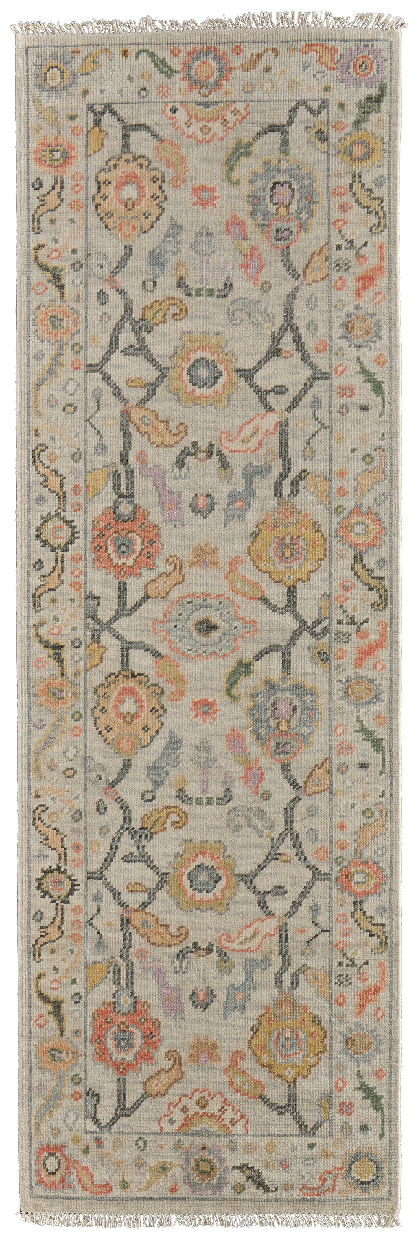 Karina Traditional/Persian/Craftsman Persian/Bordered/Abstract Gray/Yellow/Red - Feizy Rug