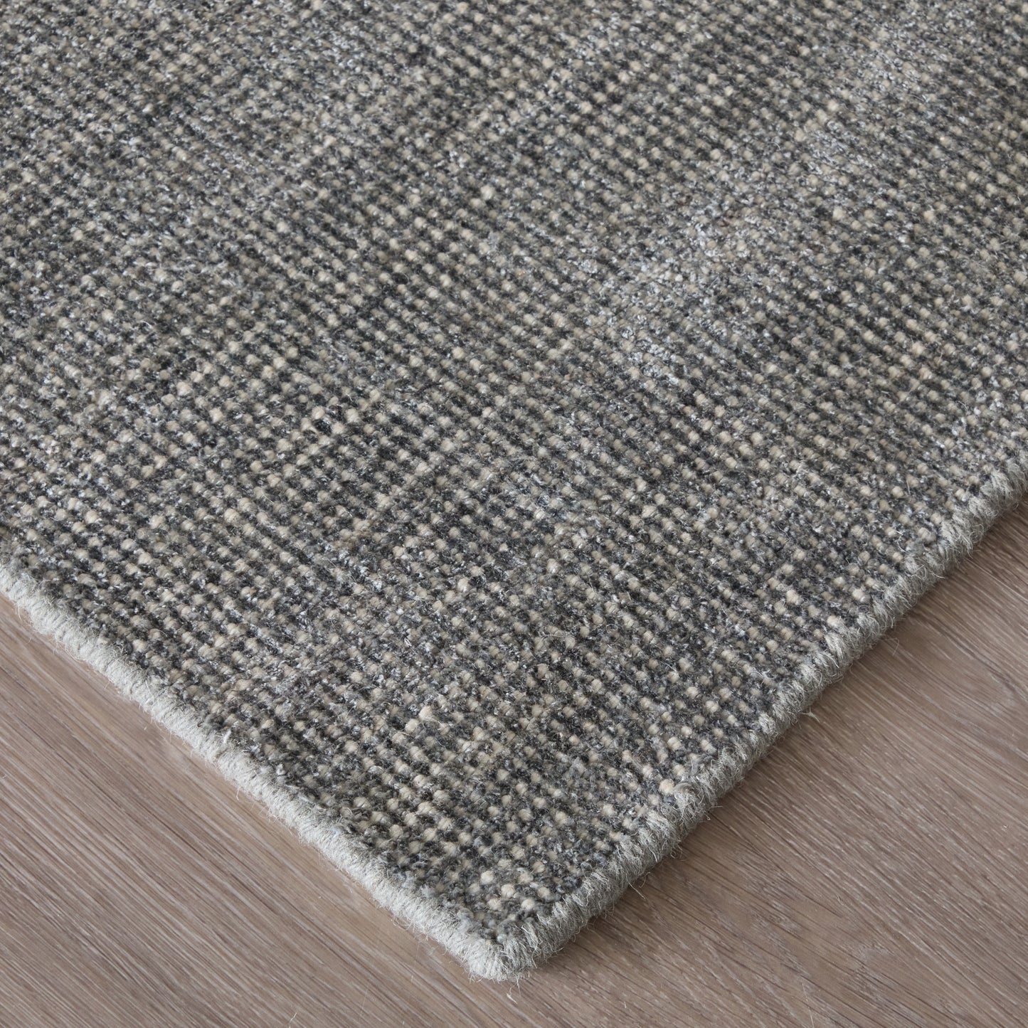 Fleetwood Modern/Casual Solid Gray/Black - Feizy Rug