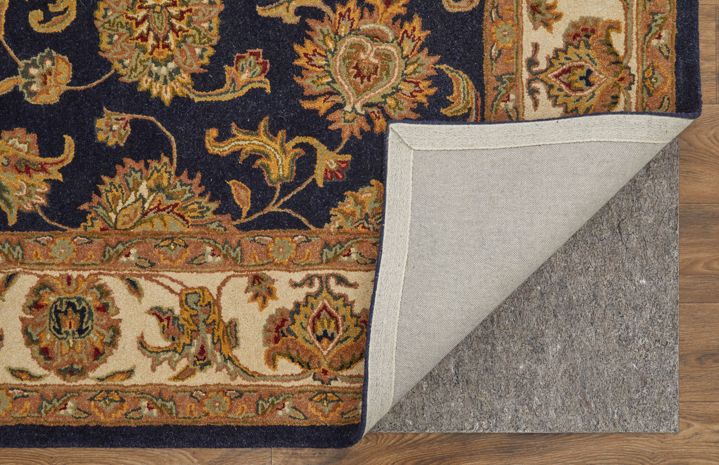 Wagner Traditional/Classic/Vintage Oriental/Persian/Bordered Blue/Tan/Gold - Feizy Rug