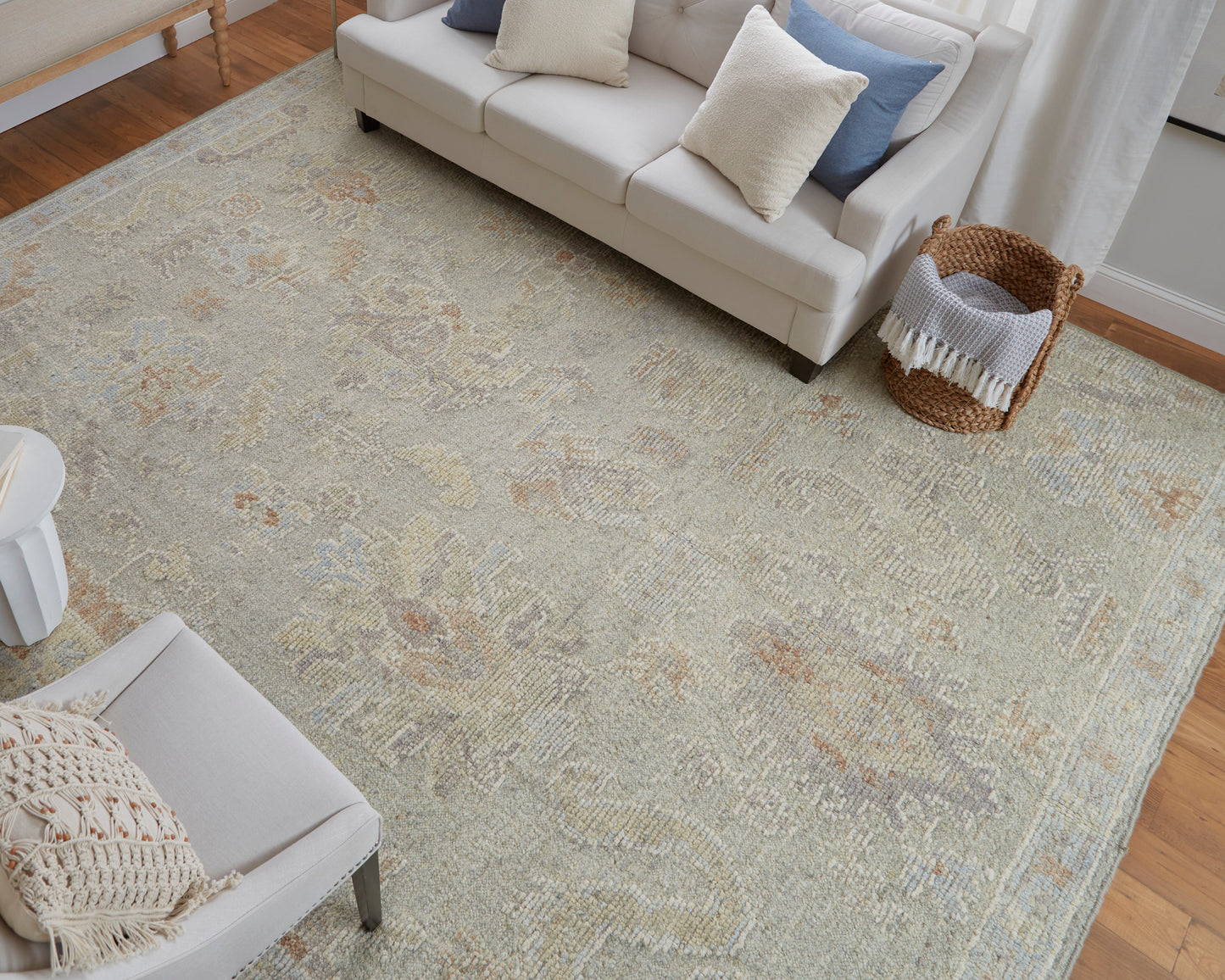 Grafton Transitional/Craftsman/Bohemian & Eclectic Floral & Botanical/Floral & Botanical Gray/Green/Blue - Feizy Rug