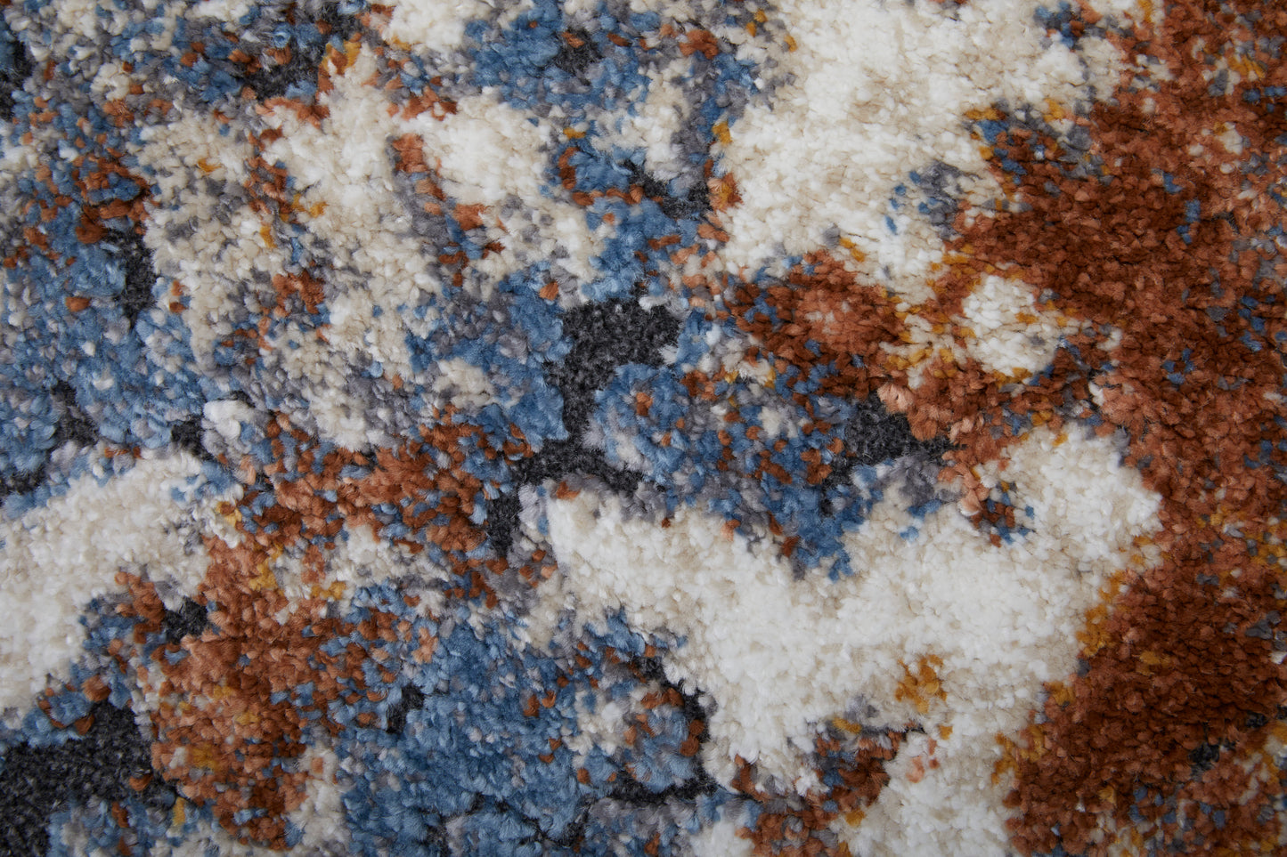 Gilmore Modern/Bohemian & Eclectic/Casual Abstract/Watercolor Ivory/Blue/Orange - Feizy Rug
