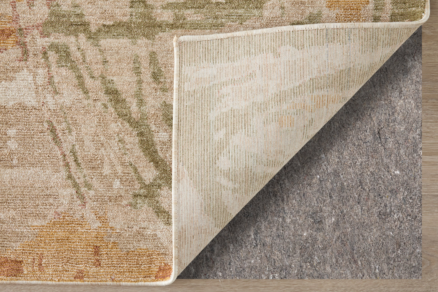Pearson Modern/Bohemian & Eclectic Abstract/Watercolor/Distressed Ivory/Green/Tan - Feizy Rug