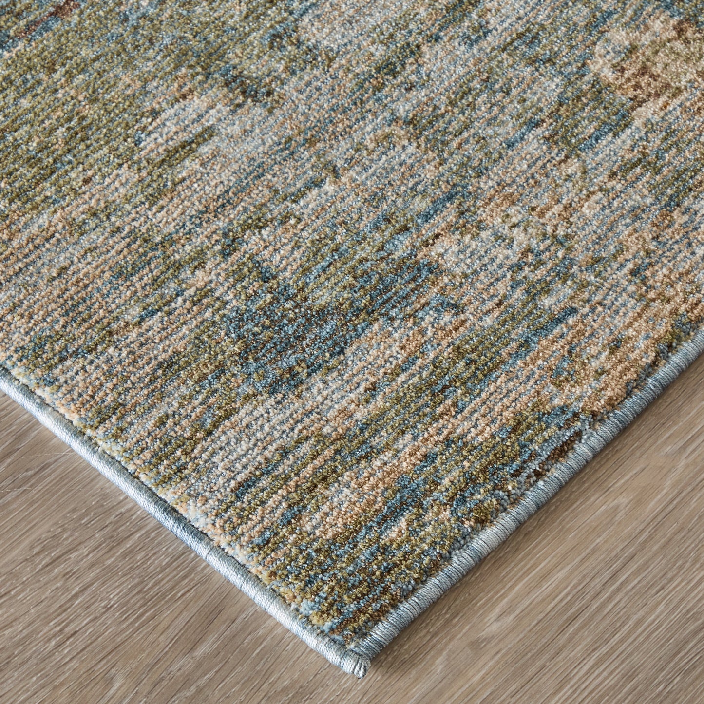 Pearson Modern/Industrial Abstract/Watercolor/Distressed Blue/Ivory/Brown - Feizy Rug