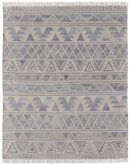 Savona Transitional/Bohemian & Eclectic/Casual Southwestern/Geometric Ivory/Gray/Blue - Feizy Rug