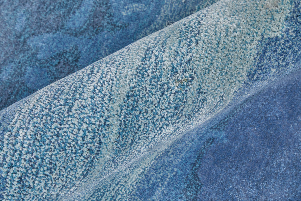 Anya Transitional/Industrial/Casual Abstract/Watercolor Blue/Ivory 8921 - Feizy Rug