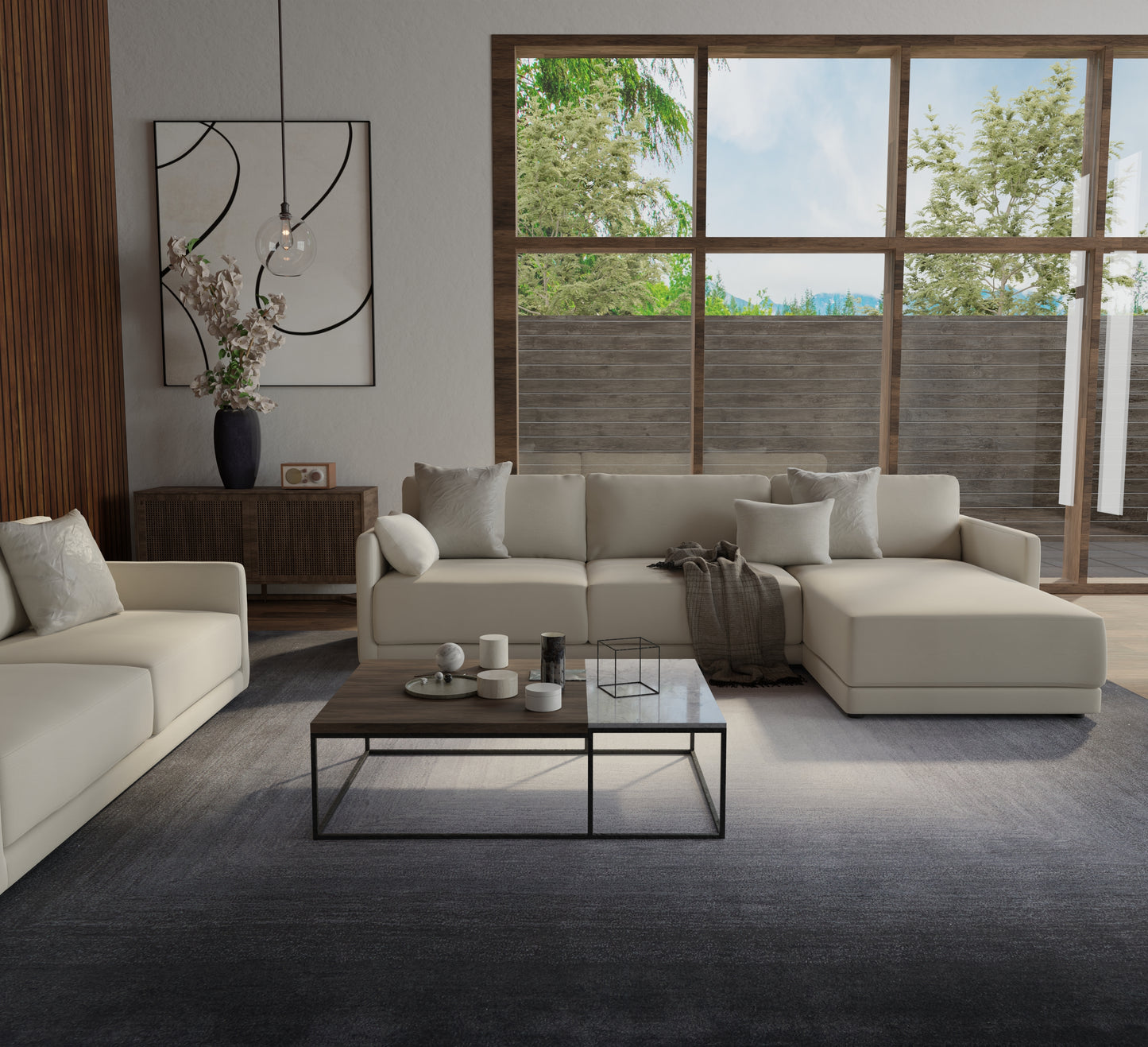 Katya Modern/Industrial/Casual Black/White/Gray Accent Rug