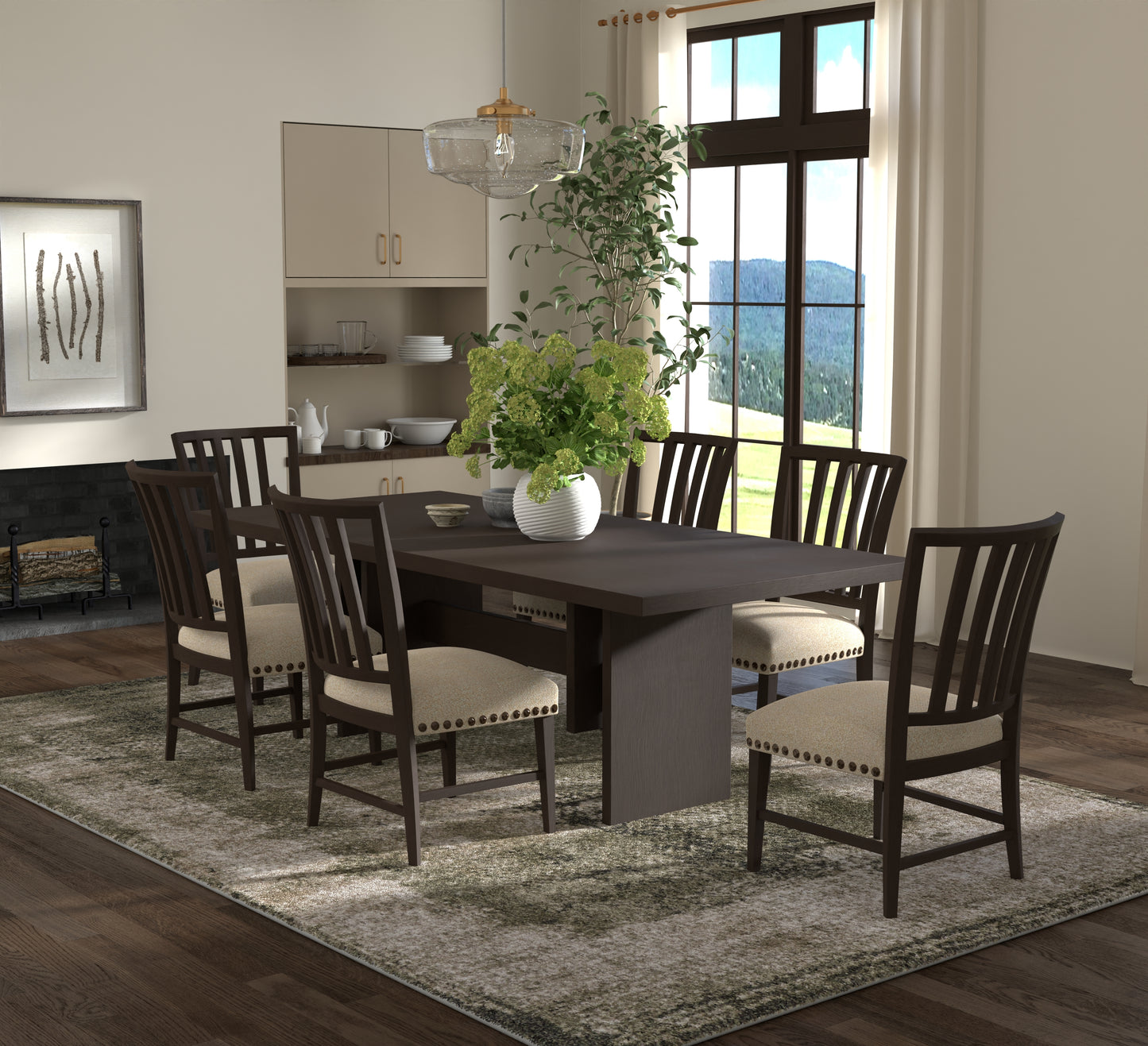 Skyview Modern/Industrial/Casual Abstract/Distressed Green/Tan - Feizy Rug