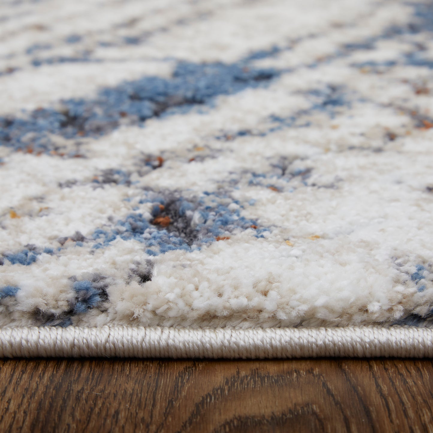 Gilmore Modern/Bohemian & Eclectic/Casual Abstract/Watercolor Ivory/Blue/Orange - Feizy Rug