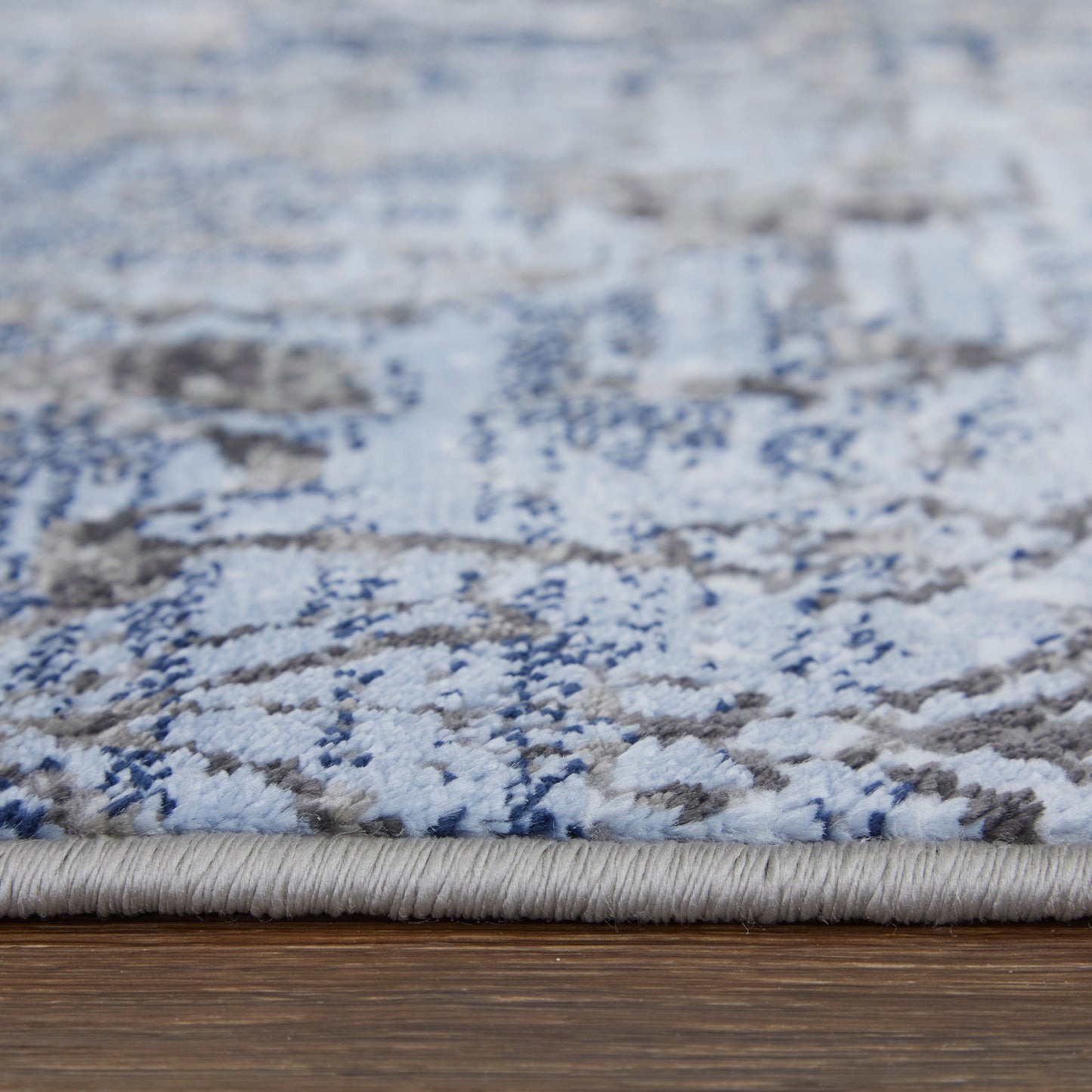 Gaspar Modern/Bohemian & Eclectic/Rustic Damask/Distressed Blue/Gray/Taupe - Feizy Rug