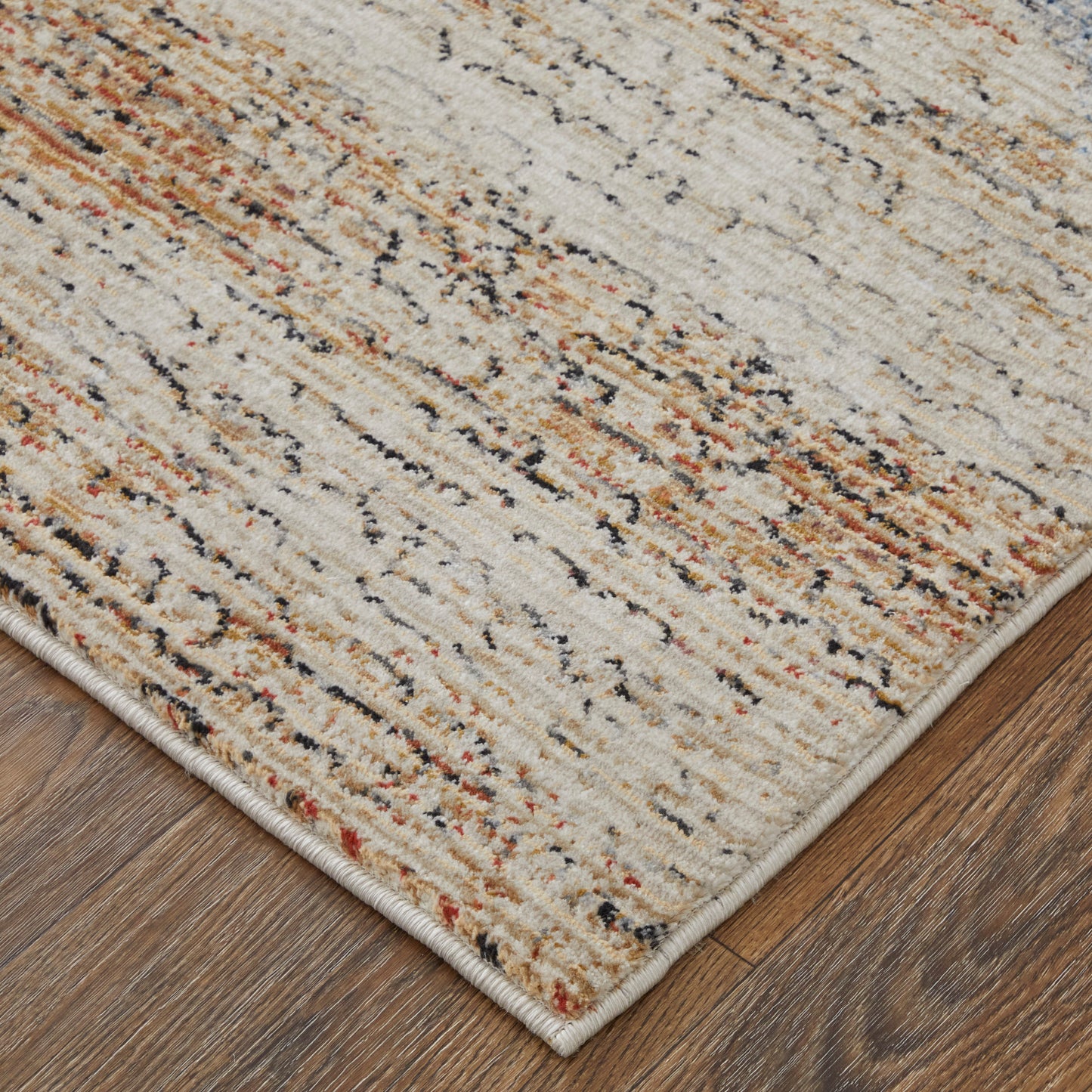 Sonora Modern/Industrial/Industrial Tan/Blue/Gray Area Rug
