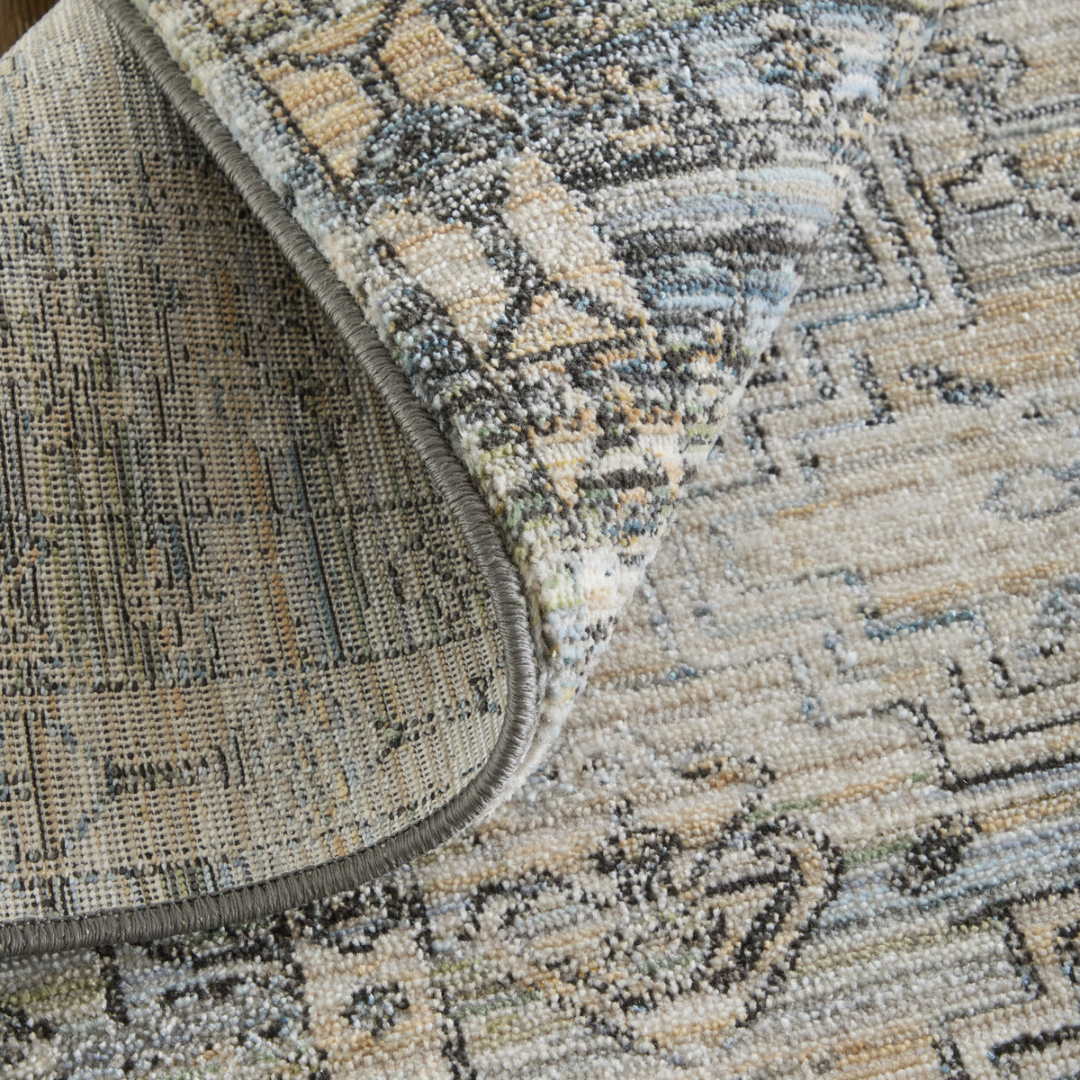 Augustine Traditional/Classic/Vintage Medallion/Bordered/Distressed Green/Ivory/Black - Feizy Rug