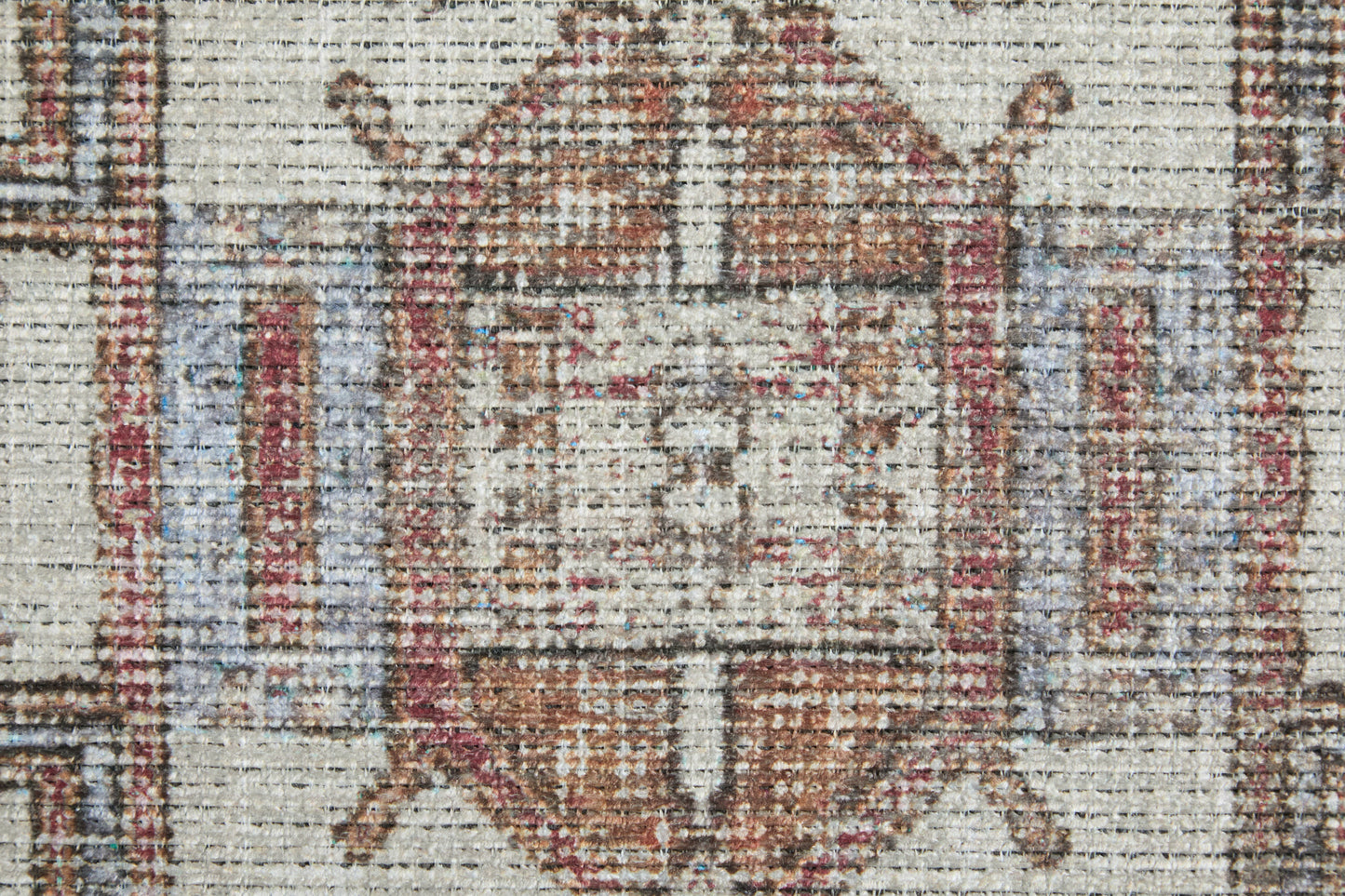 Percy Transitional/Bohemian & Eclectic/Classic Medallion/Distressed/Persian Ivory/Orange/Brown - Feizy Rug