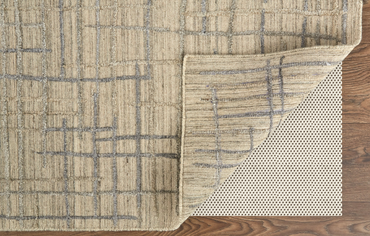Kirkwood Transitional/Industrial/Casual Tan/Silver Area Rug