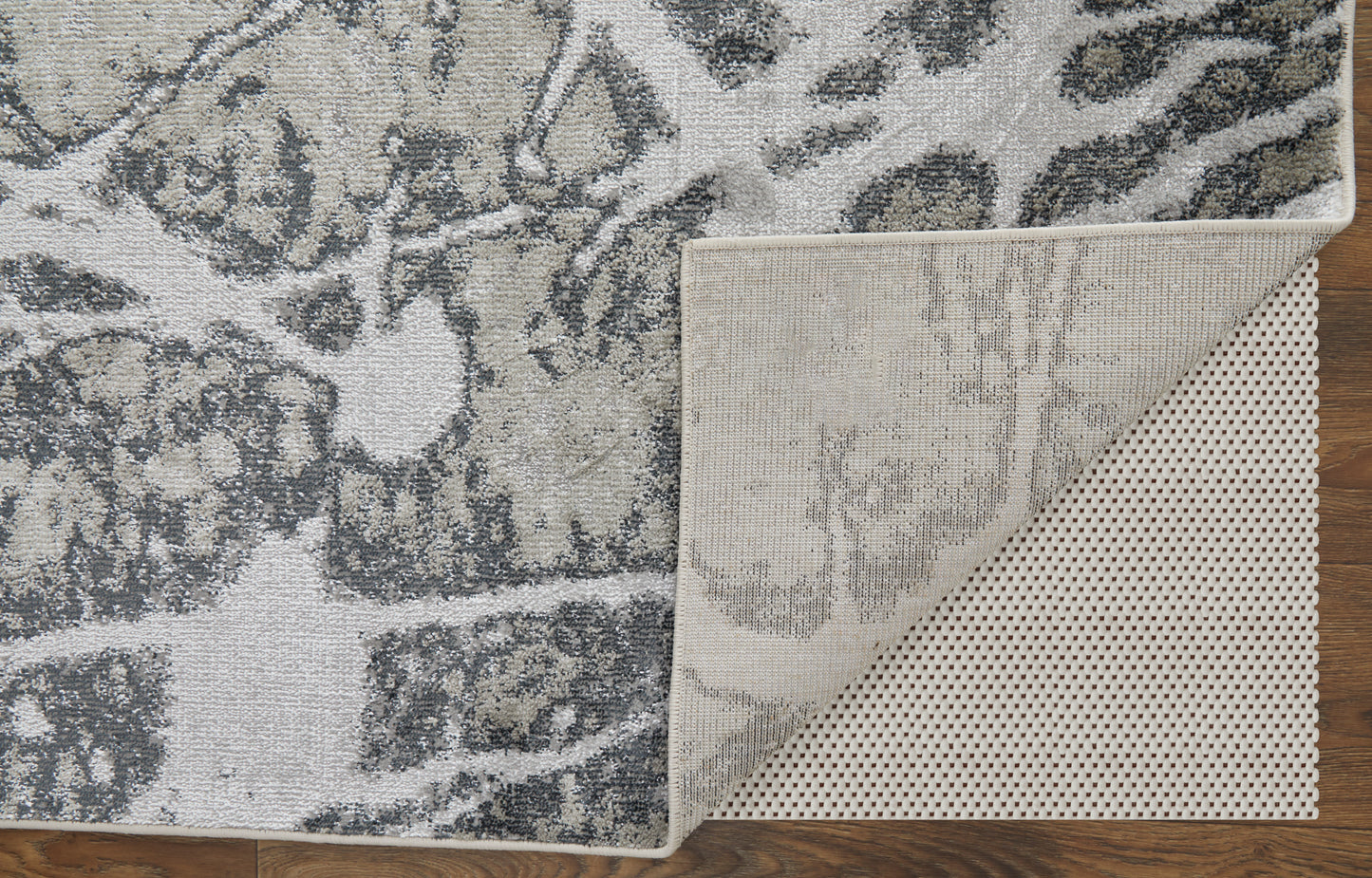 Astra Transitional/Industrial/Casual Abstract/Watercolor Gray/Silver/Ivory - Feizy Rug