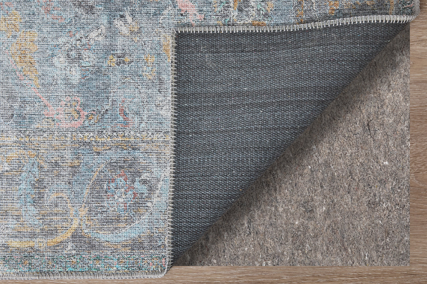 Percy Transitional/Bohemian & Eclectic/Casual Medallion/Distressed/Oriental Blue/Gray/Orange - Feizy Rug
