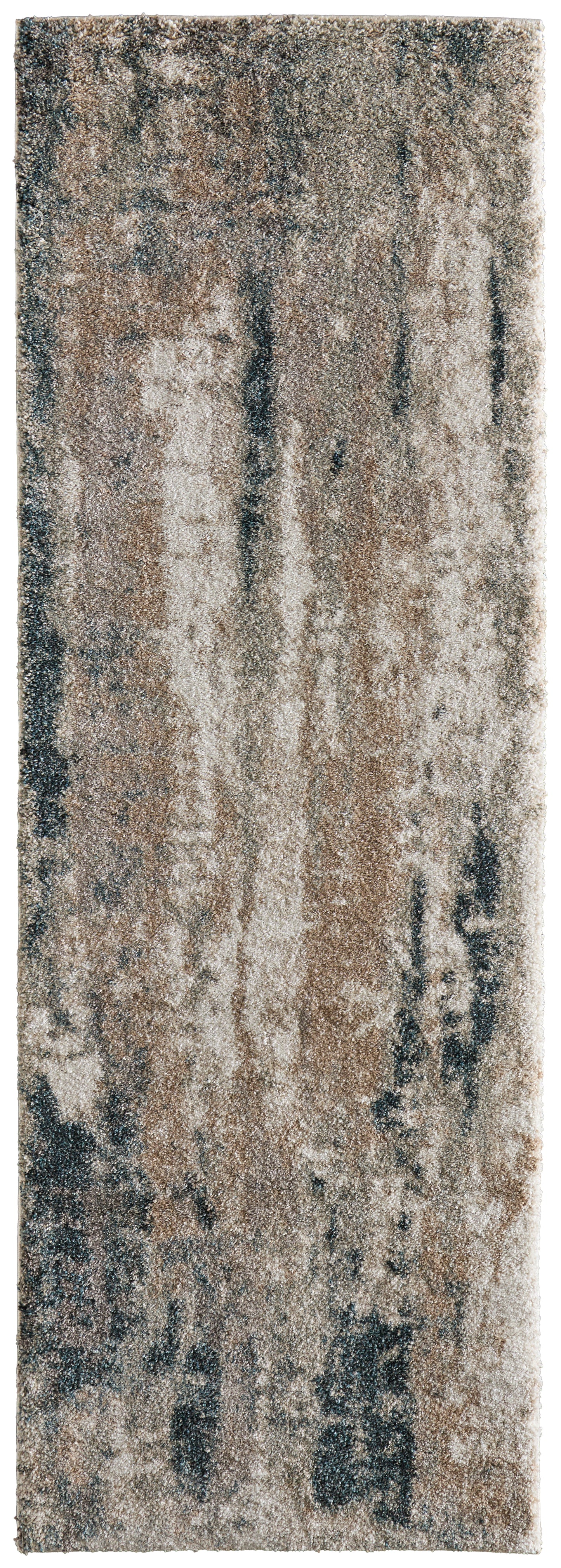 Richmond Modern/Industrial Abstract/Distressed Gray/White/Blue - Feizy Rug