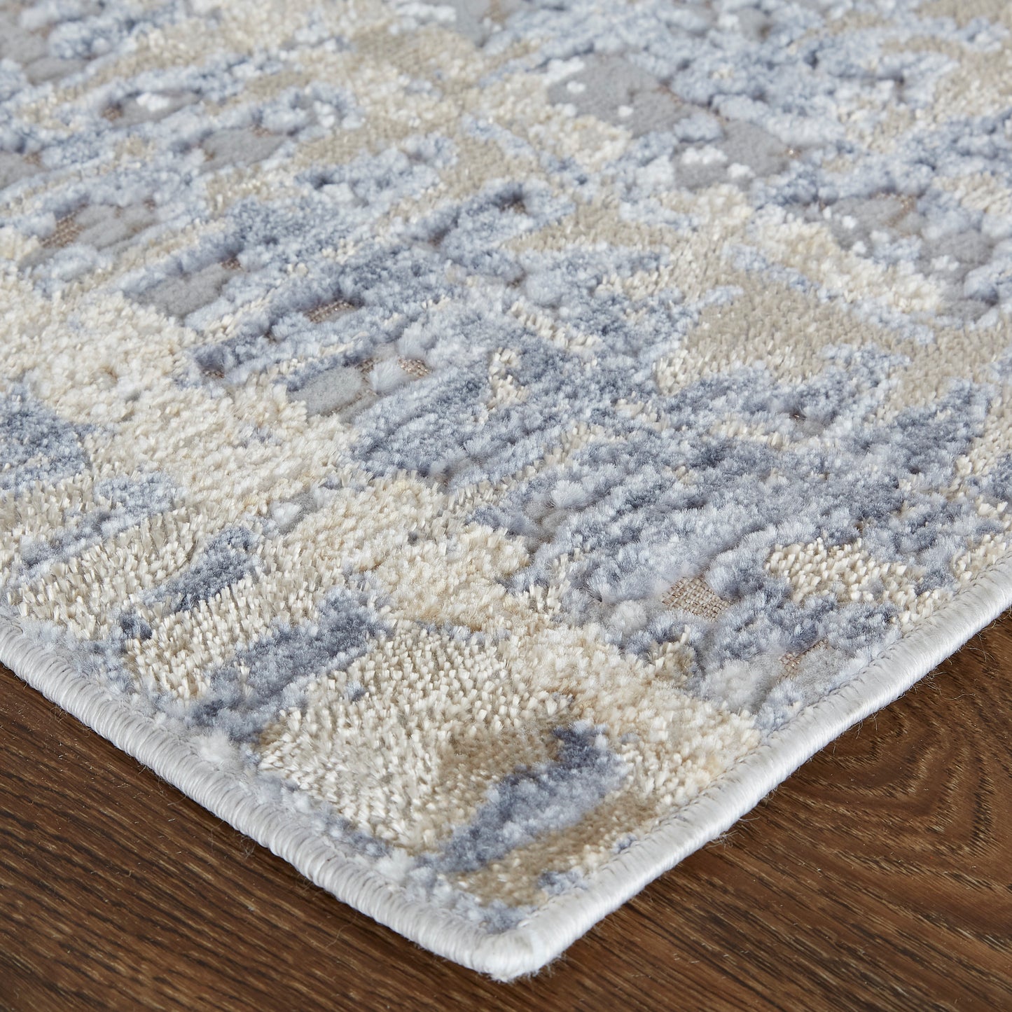 Laina Transitional/Industrial Tan/Brown/Blue Area Rug
