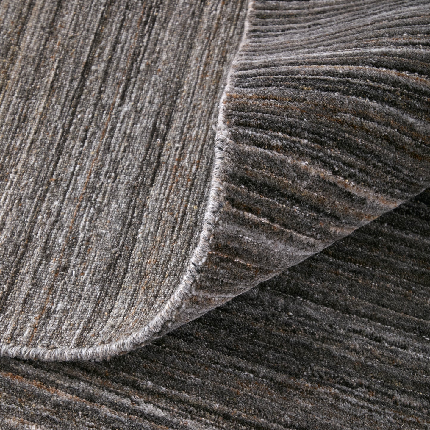 Lakewood Modern/Casual Solid/Distressed/Stripes Black/Gray/Brown - Feizy Rug