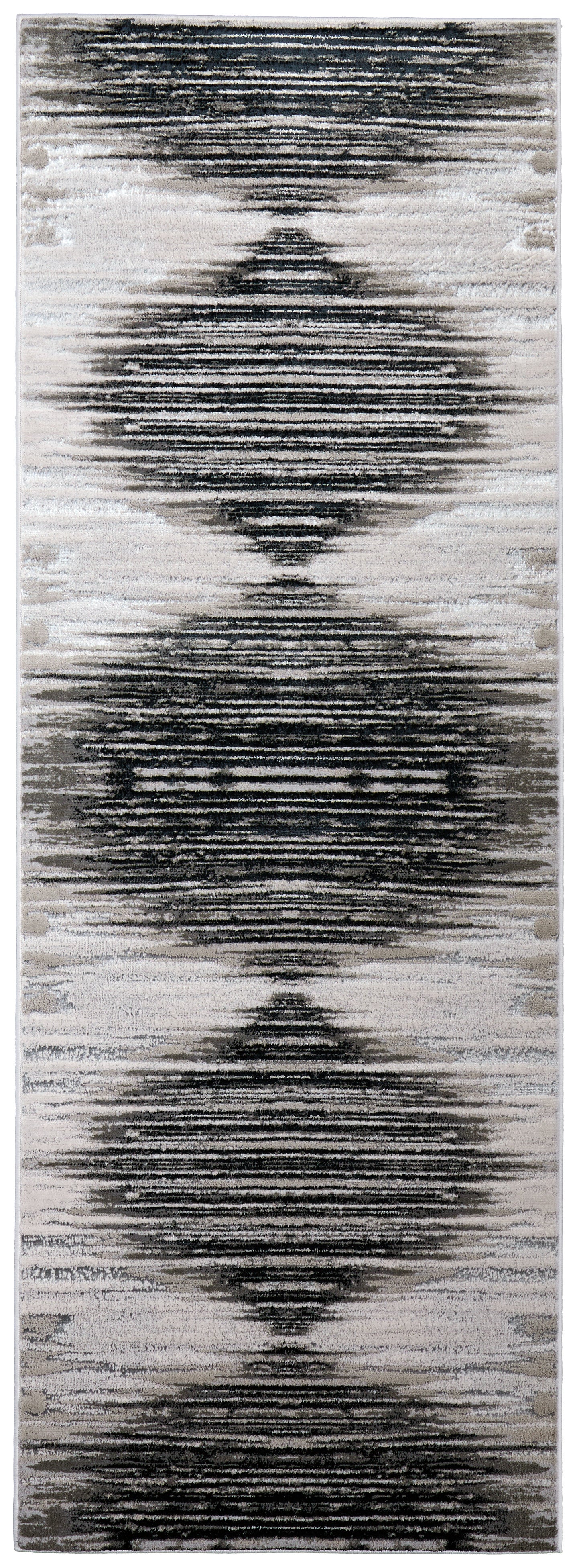 Micah Modern/Scandinavian/Farmhouse Diamond/Gradient & Ombre/Geometric Black/Silver/Taupe - Feizy Rug