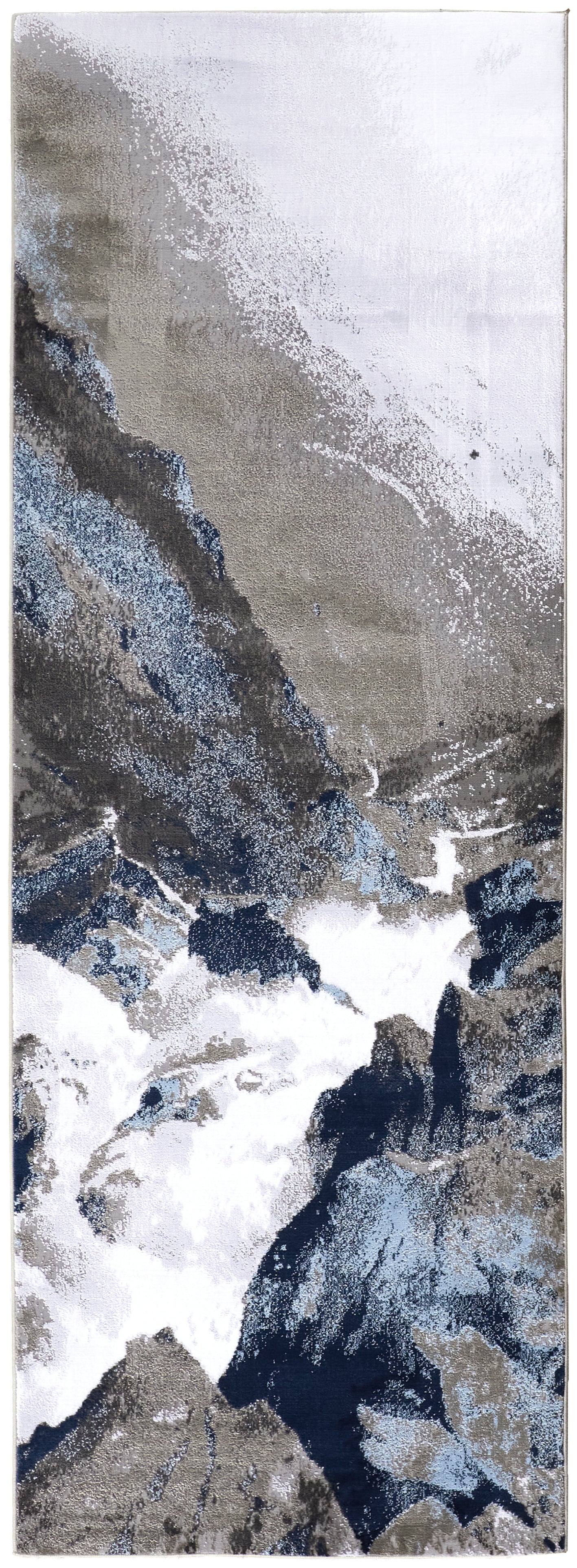 Gaspar Modern/Industrial/Country Abstract/Watercolor Blue/Gray/White - Feizy Rug