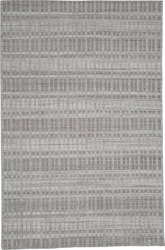 Odell Transitional/Casual Geometric/Stripes Gray/Silver/Ivory - Feizy Rug