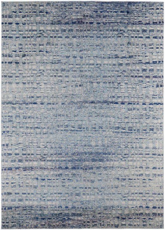 Edgemont Modern/Casual Abstract/Geometric Blue/Ivory - Feizy Rug