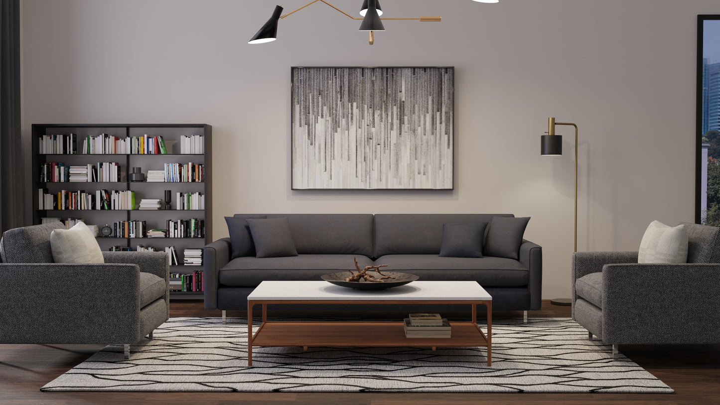 Enzo Transitional/Casual/Natural Ivory/Black/Taupe Area Rug