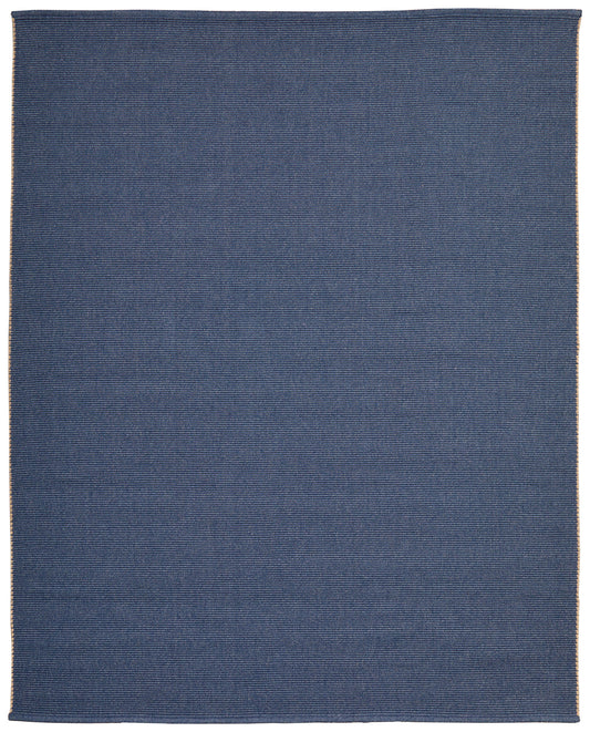 Theo Modern/Casual Solid Blue/Tan - Feizy Rug