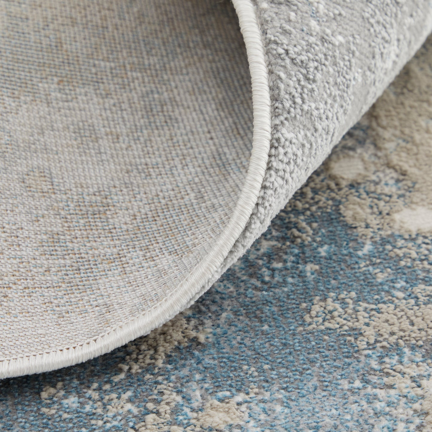 Astra Transitional/Industrial/Casual Abstract/Watercolor Blue/Gray - Feizy Rug