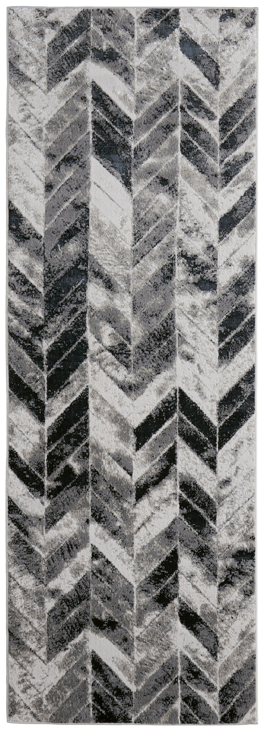 Micah Modern/Industrial Black/Gray/Silver Runner  Feizy Rugs Small Parcel,Feizy Rugs,Micah,Black/Gray/Silver,2'10" x 7'10",Runner,Polyester/Polypropylene,Modern/Industrial,Turkey