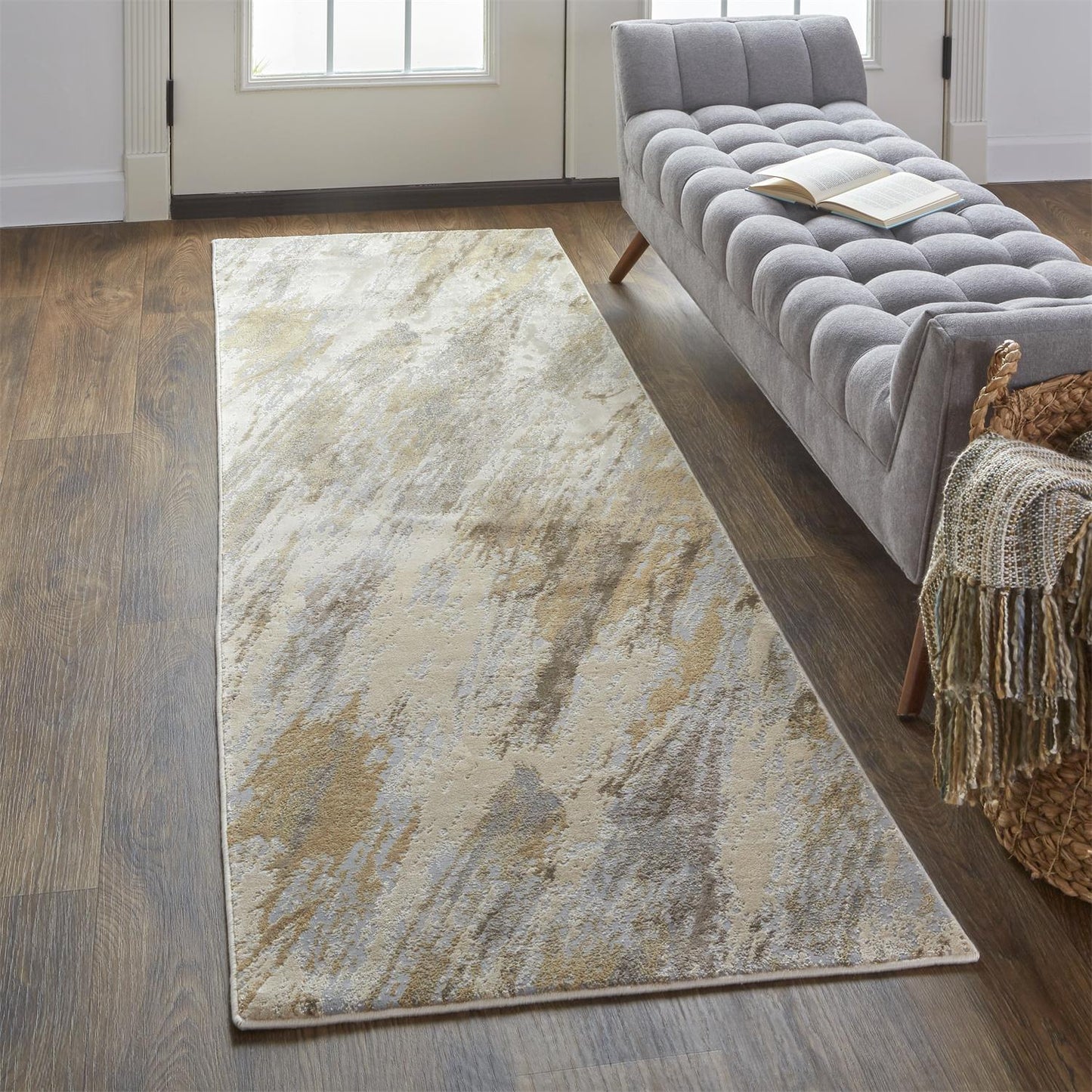 Parker Transitional/Casual Abstract Ivory/Tan/Brown - Feizy Rug