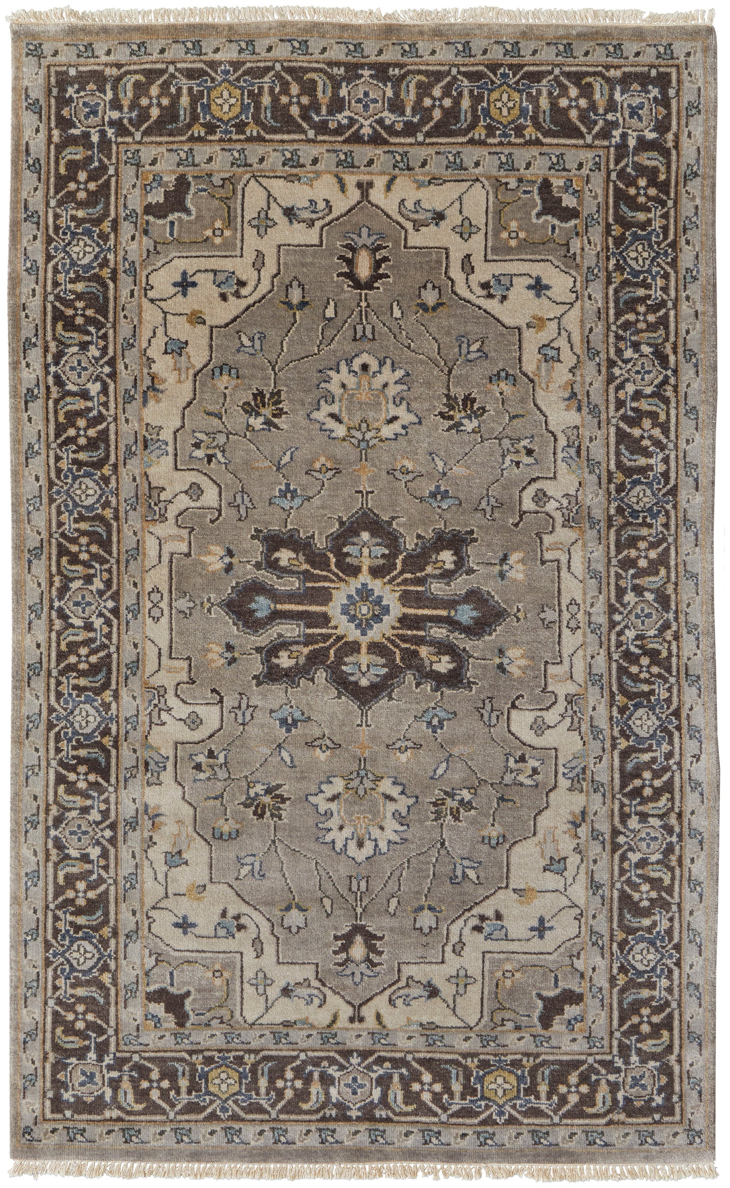 Ustad Traditional/Classic/Vintage Persian/Oriental Gray/Taupe/Blue - Feizy Rug
