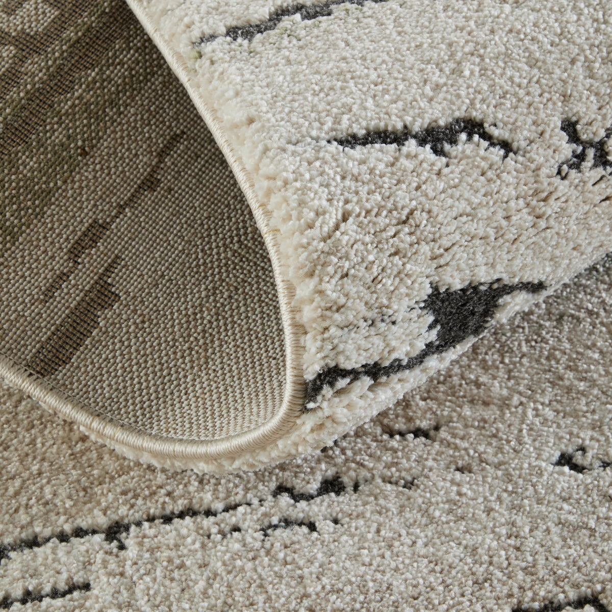 Gilmore Modern Stripes/Watercolor/Abstract Ivory/Gray/Green - Feizy Rug