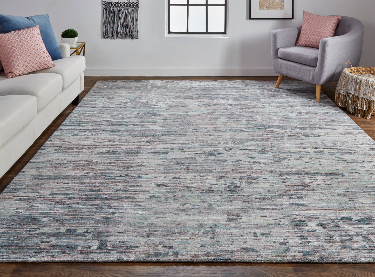 Conroe Modern/Casual/Industrial Blue/Gray Accent Rug