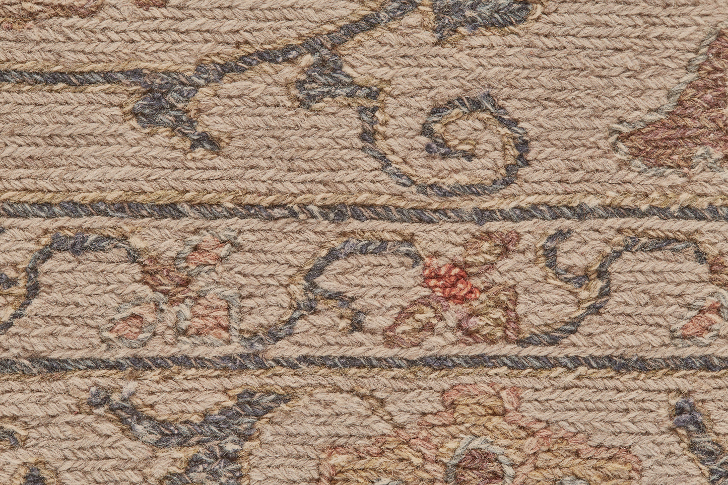 Amherst Traditional/Classic Bordered/Floral & Botanical Tan/Gray/Red - Feizy Rug
