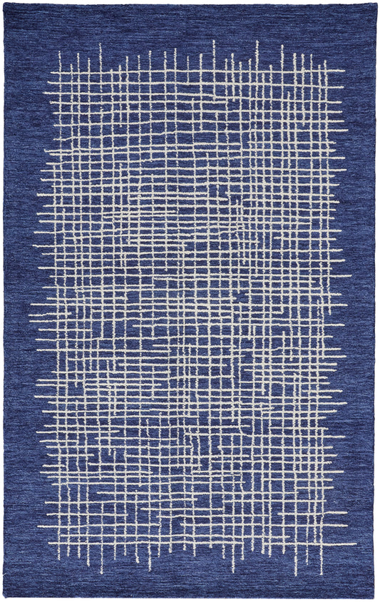 Maddox Transitional/Casual Abstract Blue/Ivory - Feizy Rug