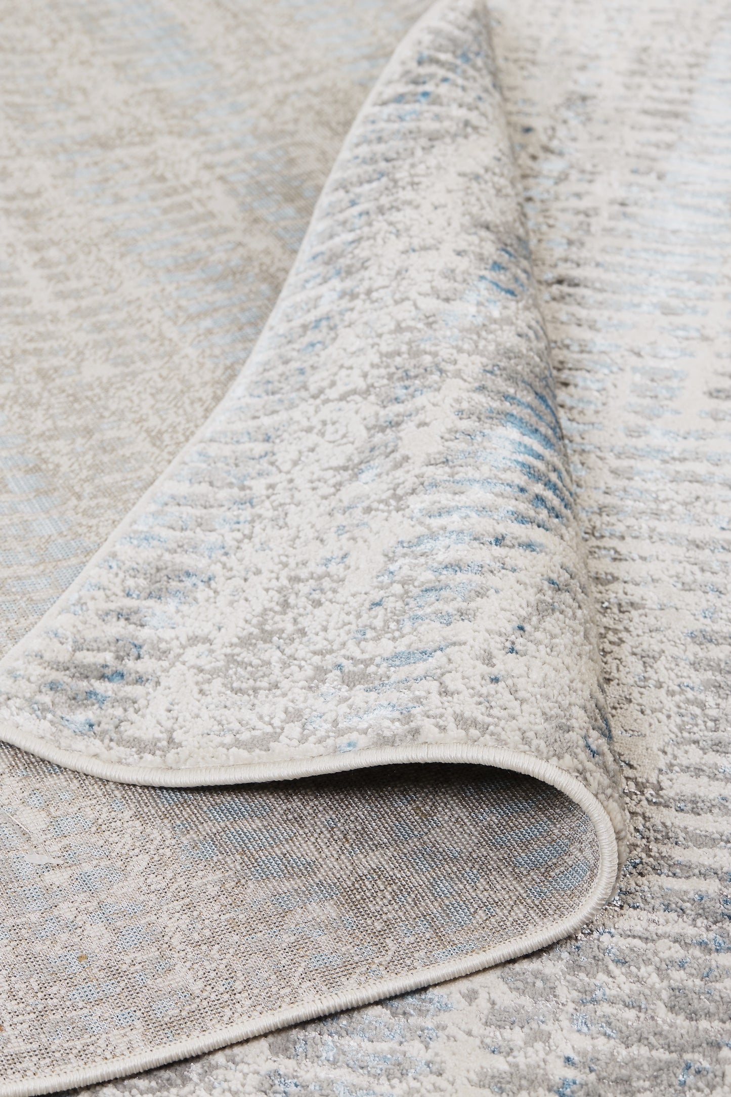 Azure Modern/Casual/Industrial Blue/Gray/Ivory Area Rug