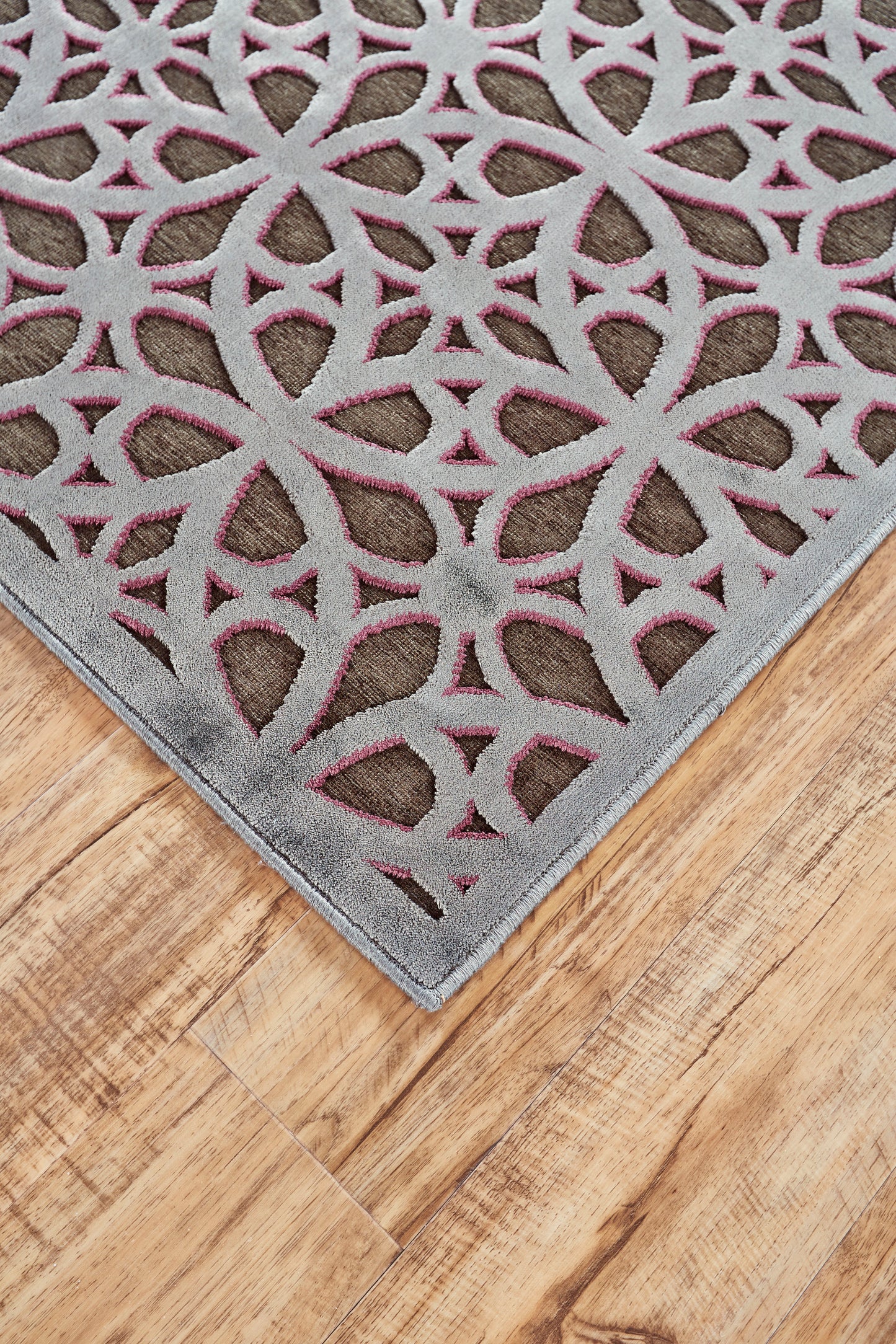 Saphir Rubus Modern/Global/Mid-Century Modern Geometric/Abstract Gray/Brown/Purple - Feizy Rug