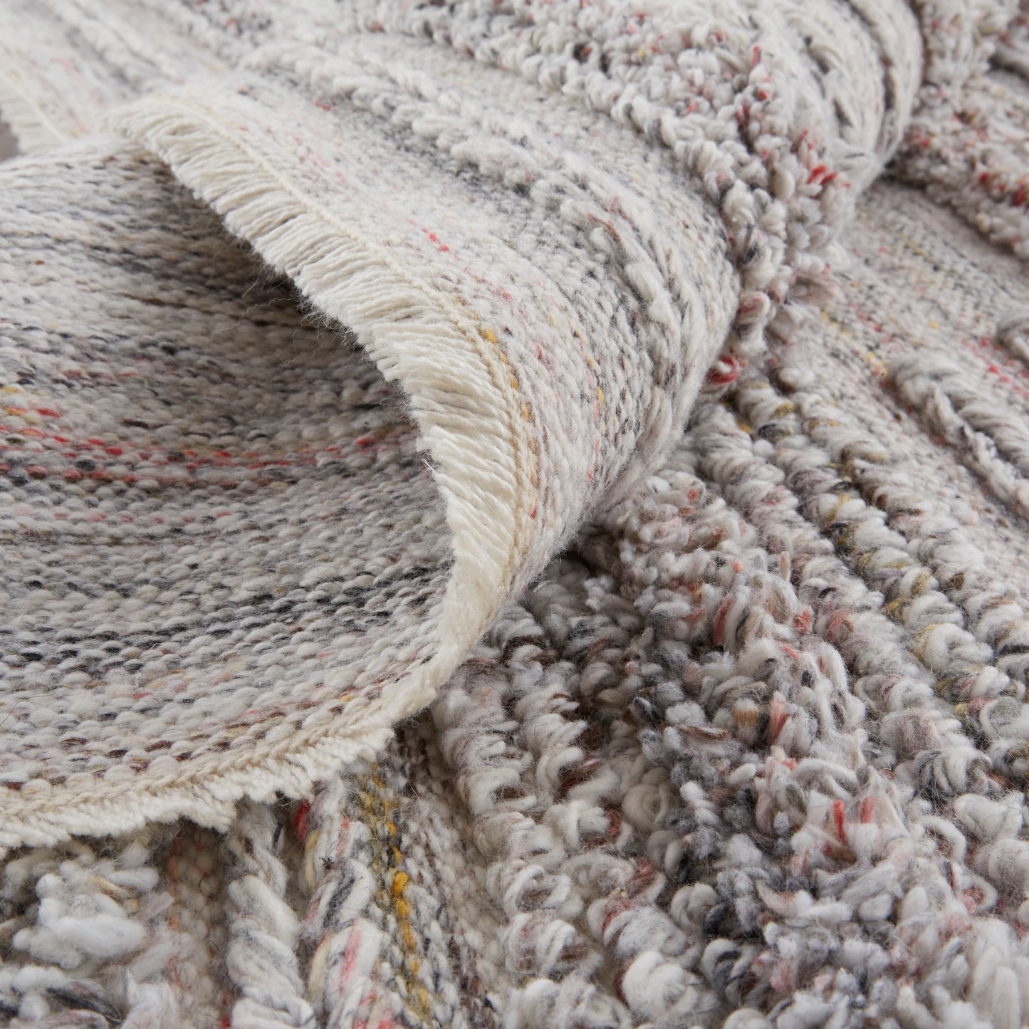 Alden Transitional/Casual/Scandinavian Stripes/Solid Taupe/Ivory/Red - Feizy Rug